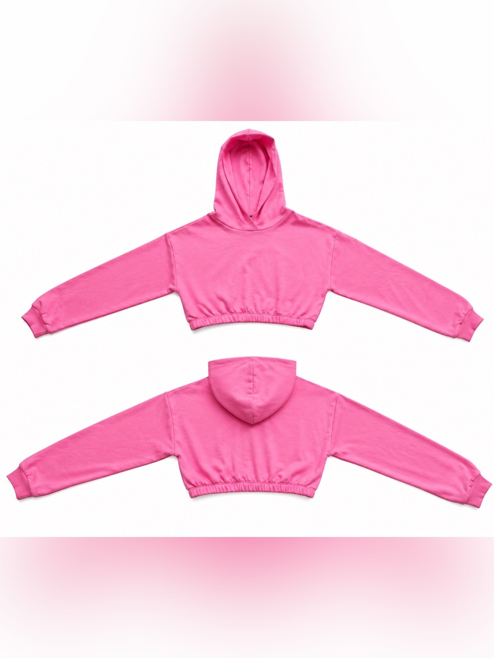 Cropped Pink Hoodie - Lightweight Pullover